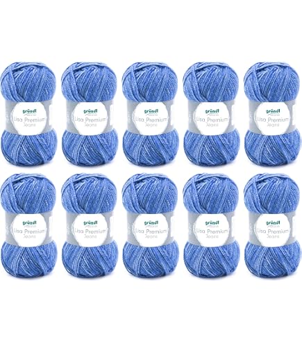 Lot de 10 pelotes de laine à tricoter Azurite 100% acrylique