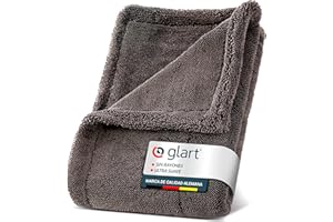 Glart 44TW6 Toalla de Secado XXL de Microfibra para Coche - 60x40 cm - Alta absorción con Fibra Twist - Sin Pelusa ni rayones - para Pintura, Vidrio, Llantas e Interior - Profesional y Reutilizable