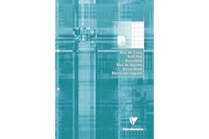 ‎CLAIREFONTAINE Clairefontaine 5810C Un Bloc de Cours Encollé Perforé Turquoise - A4 21x29,7 cm - 200 Pages Quadrillé 10x10 avec Marge - Papier Blanc 90 g - Couverture Carte Pelliculée