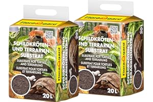 Floragard Terreau pour Tortues et Substrat de Terrarium - Litière Naturelle pour Reptiles - 2x20 litres