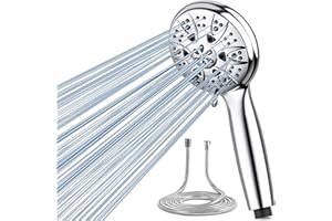 dothnix Shower Head with Hose 1.5m, High Pressure Shower Heads with 5 Spray Modes, Powerful Flow Rain Shower Head Set for Low Water Pressure
