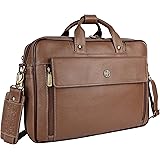 Hammonds Flycatcher Genuine Leather Men's 15.6 inch Expandable Laptop Messenger Bag LB150BS (Burlywood)