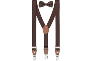 BomGuard Enfant bretelles + noeud papillon Set garçons filles, taille du corps 85cm - 135 cm