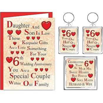 Anniversary Daughter Son In Law 6th Wedding Anniversary Card