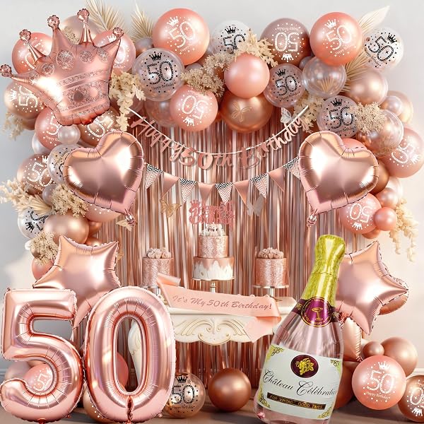 CAVETEE Set Corona E Fascia Per 50° Compleanno Donna, Tiara Con Strass '50 & Fabulous' E Fusciacca Regolabile, Decorazioni Per Festa E Compleanno, Regalo Per La Festeggiata.