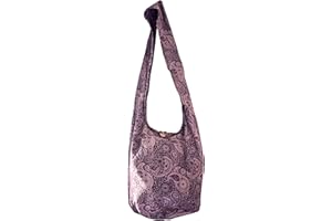 CCcollections Sling Bag Cotton - Bolso grande Boho Hippie Hobo - 40 estampados - Bolso bandolera unisex