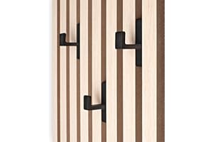 HAGEFOL® Lot de 3 crochets pour panneaux acoustiques, avec fixation sans perçage, crochets de garde-robe pour panneaux muraux en bois