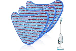 KEEPOW Replacement Pads Compatible with Vax Steam Mop, Mop Pads for Vax Steam Cleaner S85-CM, S86-SF-CC, S86-SF-C and More, Washable Microfibre Pads with 2-Fibre System, 3 Pack 1-1-132319-00
