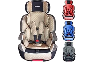 XOMAX XL-518 Siège auto pour enfant avec ISOFIX I 9-36 kg, 1-12 ans, groupe 1/2/3 I Harnais 5 points et 3 points I housse amovible et lavable I ECE R44/04 I beige