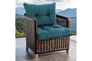 ‎SLIPIO SLIPIO Outdoor Kissen für Gartenmöbel | Wetterfest Sitzkissen 60x60 cm & Rückenkissen 60x40 cm Polster Set für Gartenstühle | Hoch FÜLLPRO+ Füllung | Lounge Auflagen Stuhl, Gartenbank | Marineblau