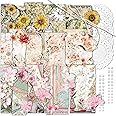 Mayplous 3 Packs Vintage Flower Paper Scrapbooking Paper Decorative Paper Decoupage Paper Single-Sided for Card Making Art and Craft Collage Gift Wrapping DIY Scrapbooking Diary (Bella)