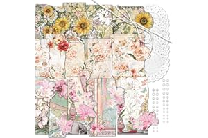 MAYPLOUS 3 confezioni di carta per fiori vintage, carta per scrapbooking, carta decorativa per decoupage, per creare cartoline, collage di arte e artigianato, confezioni regalo, scrapbooking (Bella)