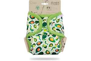 Petit Lulu Copripannolino taglia 2 in PUL (5 – 16 kg), con bottoni a pressione, taglia unica, lavabile e impermeabile, prodotto in UE (Avocado)