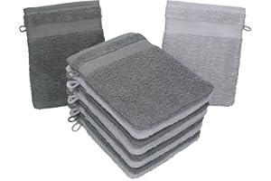 Betz Lot de 10 Gants de Toilette Taille 16x21 cm 100% Coton Premium Couleur Gris argenté, Gris Anthracite
