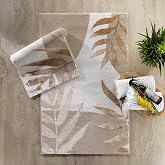 Schafer Home Floral 2 Li Pamuk Floş Banyo Paspası-Gold