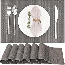 Sets De Table Taupe Lavables 30x45cm - Antidérapants Résistants à La Chaleur - Lot De 6