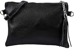 SH Leder, Anny G248 - Borsetta a tracolla in vera pelle, pochette, borsa da sera, 22 x 15 cm