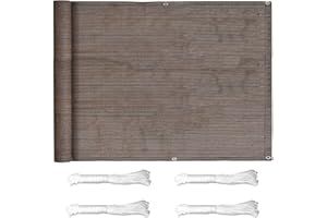CHBIN Balcony Privacy Protective Screens 0.5x3m Screen Cover Privacy Shield Protector HDPE Easy-to-Clean with Eyelets and Cord and Cable Ties Attached for Patio Backyard Swimming Porch Deck, Brown