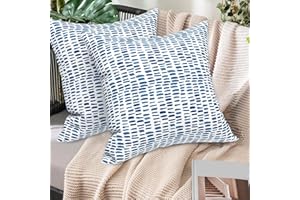 Avoik Federe Decorative per Esterni, 2 Pezzi Impermeabili Federa per Cuscino Decorazioni in Lino, Moderno Fodere Cuscini per Divano per Giardino Divano Soggiorno Camera da Letto, 45 x 45 cm