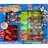 Hot Wheels Skate Rippin' Tricks Pack - 8 parmak tahtası ve 4 &ccedil;ift kaykay ayakkabısı, Tony Hawk'tan ilham alan tasarımlar, 5 y