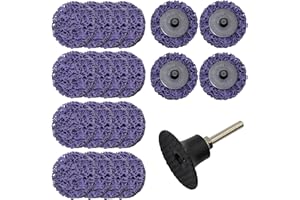 Merryland Disque de Décapage 50mm Peinture Rouille Meuleuse À Rectifier, 50 mm Violet Disques de Nettoyage Disque CSD Disque à Décaper 20 Pièces Avec Tige De 6,35mm, Métal INOX Acier Fer, DGTA022C1
