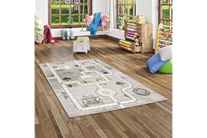 Pergamon Kinder Teppich Maui Kids Straßen Grau in 5 Größen