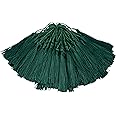 100pcs 13cm/5 Inch Silky Floss bookmark Tassels with 2-Inch Cord Loop and Small Chinese Knot for Jewelry Making, Souvenir, Bookmarks, DIY Craft Accessory (Dark Green)