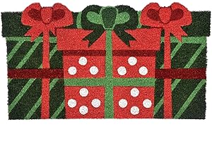Comart - Zerbino Christmas - 40x70 cm - in Cocco - Sagomato con Disegni Natalizi – Tappeto per Ingresso Esterno o Interno - Antiscivolo - Decorazione per le Feste - Regalo per la Casa – Regali Natale