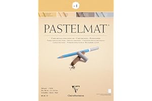 Clairefontaine - Ref 96018C - Pastelmat Pastel Card Pad No.1 (12 hojas) - Tarjeta de 360 g/m² - 30 x 40 cm - Colores surtidos - Especialmente formulado para uso con pasteles