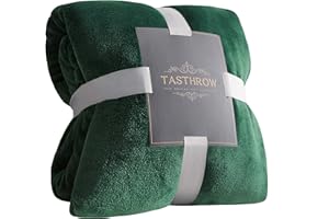 TASTHROW Flanelle Couverture Polaire, Moelleuse Couverture Polaire Epaisse, Jeté de Canapé Couverture Chaude et Douce en Peluche Plaid Polaire (Vert foncé, 130x180cm)