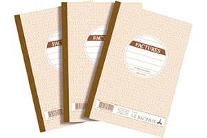 Le Dauphin - Réf. 14266D - Carton de 54 manifolds FACTURES - papier autocopiant - duplicata (1 original et 1 copie) - 50 feuilles - format 21 x 14,8 cm - couverture vernie