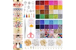 Remione Perline per Braccialetti 18500 pezzi 36 colori 3mm Set Perline per Bigiotteria fai da te Bambini Adulti RM007 oltre 500 Diversi Accessori di Perline