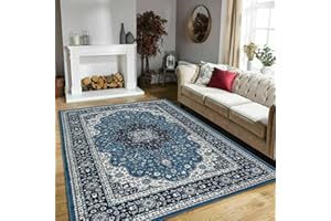 GENERIC Online Bedding store Area Rugs – New luxury Beautiful modern traditional Area Rugs - Luxury Vintage Design carpet for hallway rugs (Blue, 120 * 170cm (4 ft x 5 ft 6 inch))