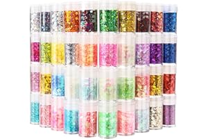 CIYOWTA Trucco Glitter Viso 200 Grammi, Scintillio Olografico Ecologico a Grana Grossa per Occhi, Corpo, Capelli e Unghie, 3mm di Paillettes Miste, Accessori Cosmetici in Polvere Laser per Sirene