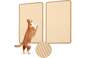 FUKUMARU Kattklöstrmatta i Naturligt Sisal, 2 Stycken, 50 x 30 cm, Klösträd Soffa Antikratz, Horisontellt Klösträd för Golv o