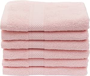 Set 6 Asciugamani Da Bagno 50x100cm - Cotone, Rosa Chiaro - Foto 2