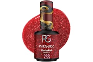‎PINK GELLAC Pink Gellac UV Gel Nagellack - 233 Flashy Red 15 ml - Lang Anhaltend Shellac Nagellack Rot - Gel Nagellack UV - UV Lack für Nägel in Salonqualität - UV Nagellack Made in Holland