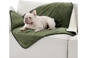 LE SURE Couverture imperméable lavable pour chien - 100 x 80 cm - Couverture polaire pour chiens et chats de taille moyenne - Couverture personnalisée pour protéger le lit et le canapé avec peluche