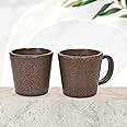 Eha Set of 2 Earth-Friendly Majestic Coffee Mug |375 ml|Made with Rice Husk & Bamboo Fibers|Microwave Safe|Hot & Cold Coffee Cup, Milk & Tea Cup |Matte Finish Mugs for Coffee | Coffee
