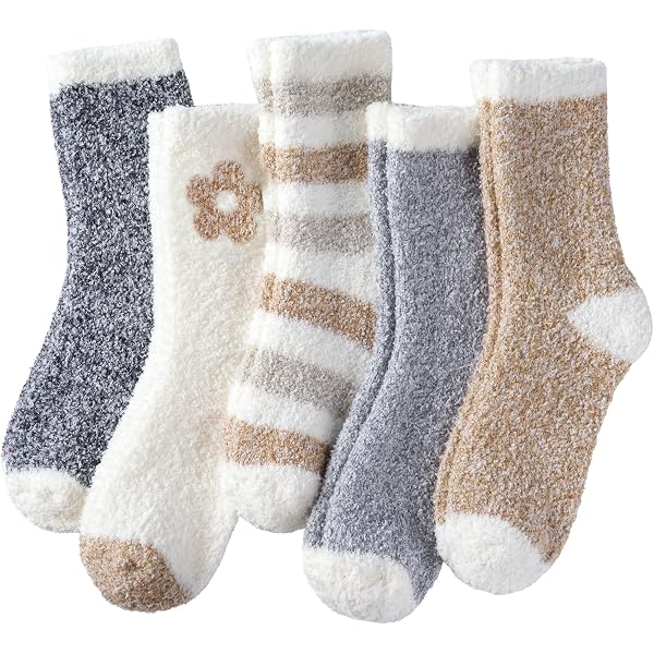 5 Paia Calzini Donna In Pile Corallo – Caldi, Morbidi, Elastici, Perfetti Per L’inverno E Il Natale