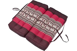 Handelsturm Thaikissen Coussin de chaise pliable 40 x 40 cm pour la relaxation, la méditation ou le yoga (éléphant rouge)
