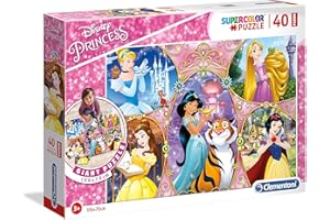 Clementoni Disney Princess Floor Puzzle 40 pièces, 25463, Multicolore