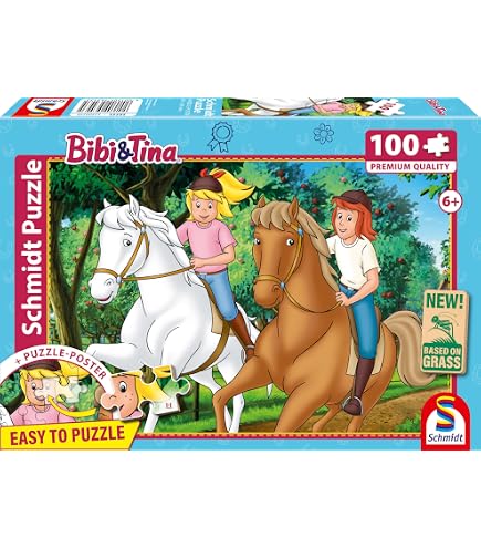 Schmidt Spiele GmbH Bibi Blocksberg - Scatola Puzzle, 2 x 60, 2 x 100 Pezzi