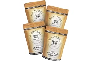 Raging Bull 1kg Droewors Original - 4 x 250g Pack - Traditional South African Beef Drywors Sticks - High Protein Snacks - Grass Fed Beef Drowers - Low Carb Keto Snacks - Beef Sticks