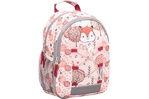 Belmil Kinderrucksack Mädchen für 1-3 Jährige - Super Leichte 260 g/Kindergarten/Krippenrucksack Kindergartentasche Kindertasche/Fuchs Fox/Rot (305-9 Woodland Foxy)