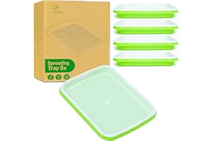 LeafImpact 5er-Pack Keimschalen für Sprossen | Für große Samen | Sprossen Keimgerät | Einfach Frische Sprossen | Keimbox für Anzucht | Keimsprossenbox für Kresse Samen Weizengras, Mungbohnen usw