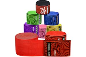 BEAST RAGE Bandages de boxe pour homme - Protection MMA - Gants intérieurs d'entraînement d'arts martiaux - Punching - Sports de combat Muay Thai - Bandages élastiques de 4,5 m