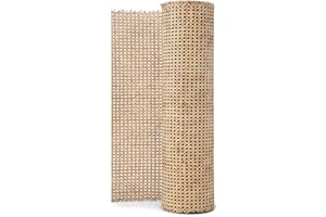 Sangle en rotin naturel de 61 cm X 61 cm de large pour projets de cannes | Canne pré-tissée en maille ouverte – Rouleau de toile en rotin naturel (61 cm)