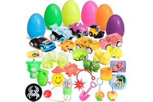 PREXTEX Huevos de Pascua Rellenos de 30 minijuguetes y sorpresas para niños pequeños. Cada Huevo Contiene un Juguete Diferente para la búsqueda de Huevos de Pascua, Regalos de Juegos de Pascua