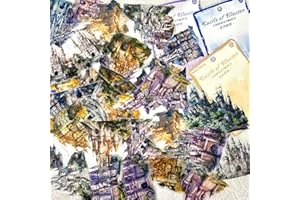 ‎ARPAPER Arpaper Scrapbook Zubehör Stickers 60 Stück, Bullet Journal Sticker PET Retro Scrapbooking Zubehör Set Scrapbooking Vintage Sticker Aufkleber (Schloss) Deko für Hochzeit，Kalender（Fantasy Castle 2）
